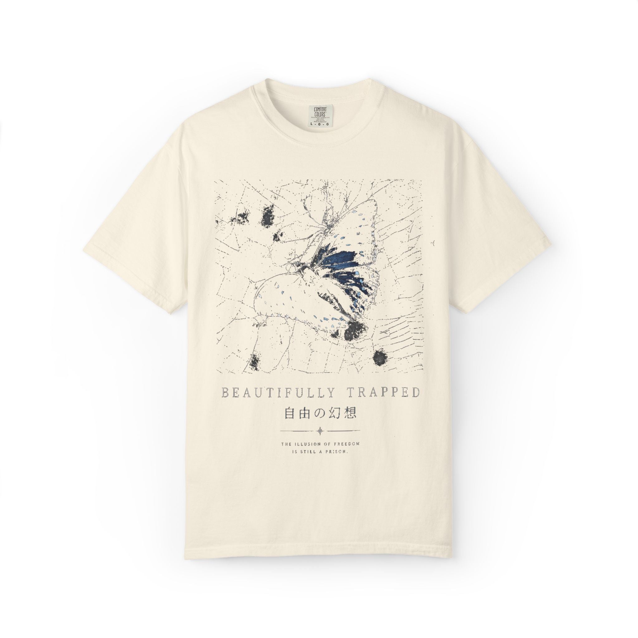 “Beautifully Trapped” Butterfly Graphic T-Shirt