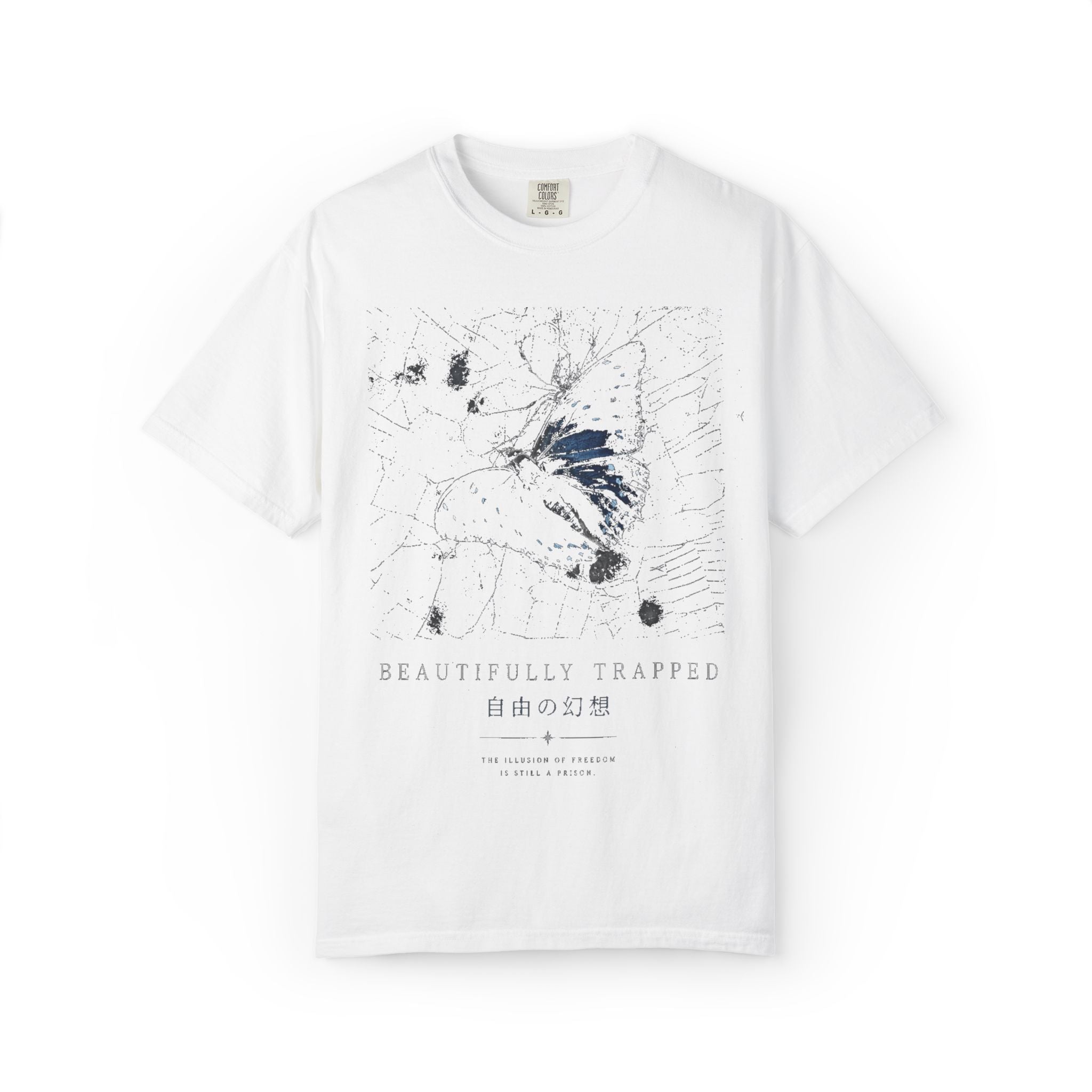 “Beautifully Trapped” Butterfly Graphic T-Shirt