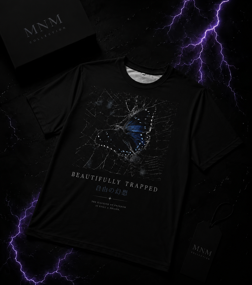 “Beautifully Trapped” Butterfly Graphic T-Shirt