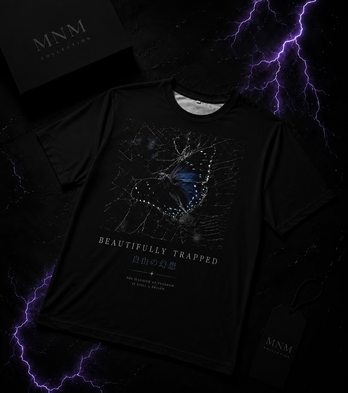 “Beautifully Trapped” Butterfly Graphic T-Shirt