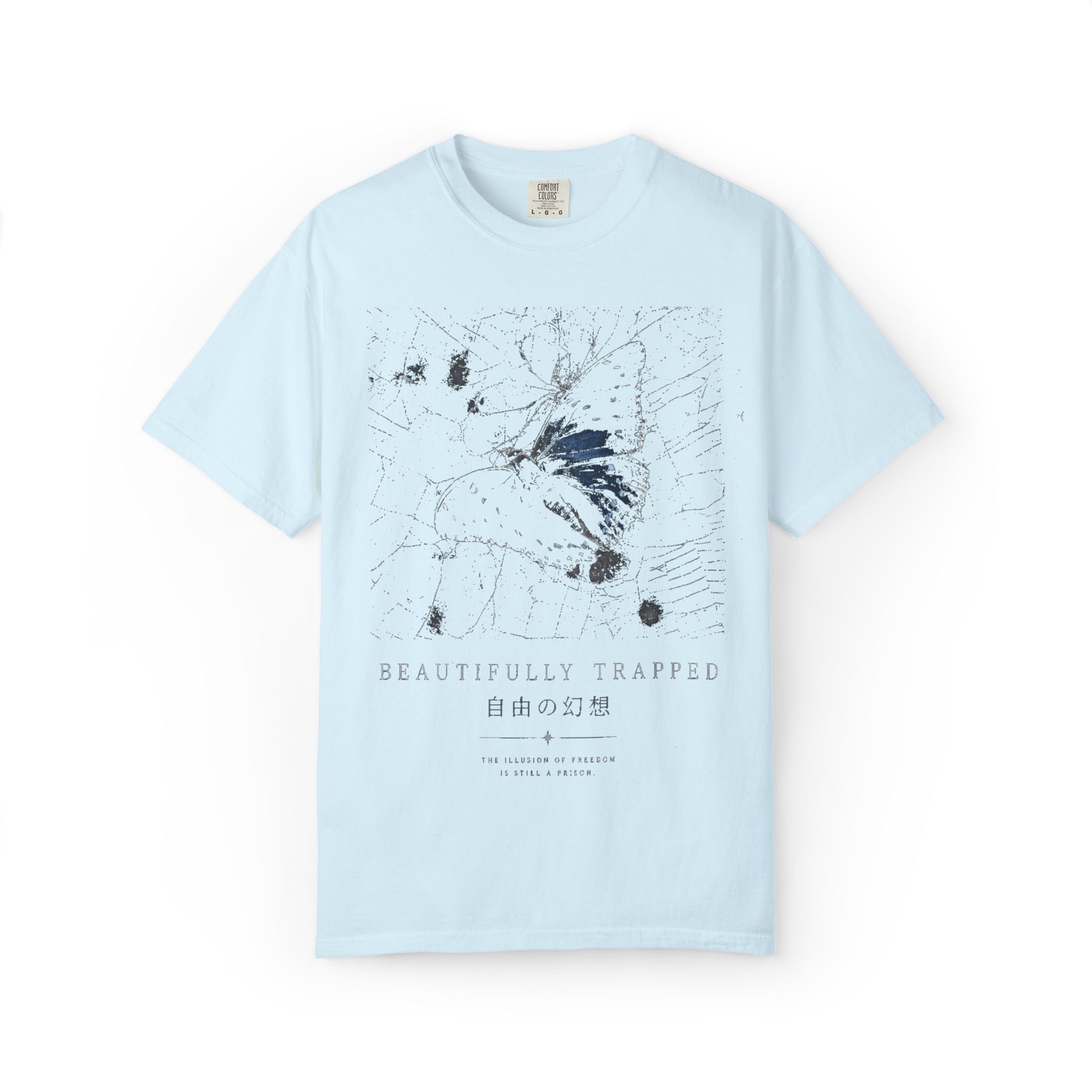 “Beautifully Trapped” Butterfly Graphic T-Shirt